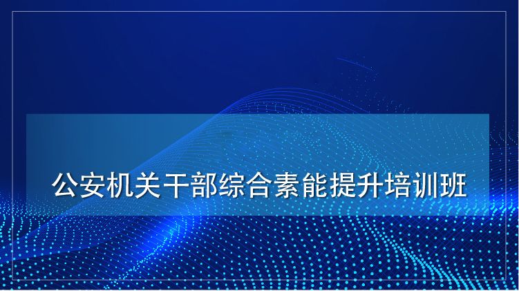 公安机关干部综合素能提升培训专题